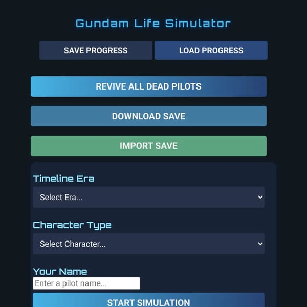 Gundam Life Simulator