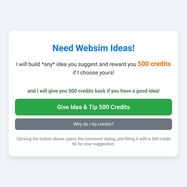 Websim Idea Plaza!