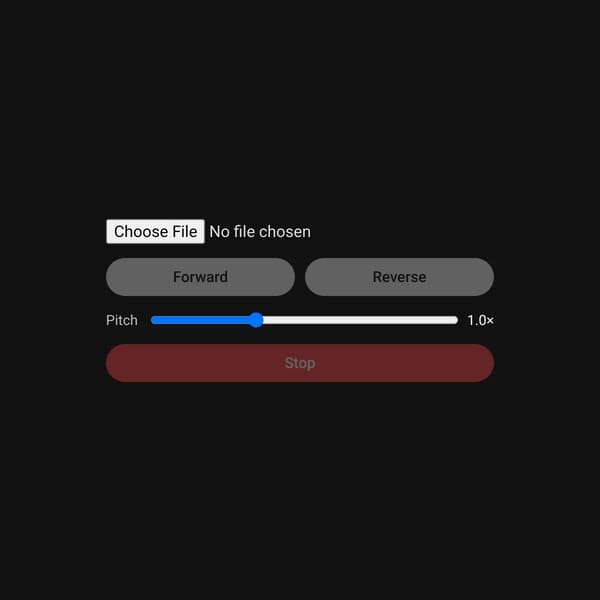 Audio Reverse Pitch Effect
