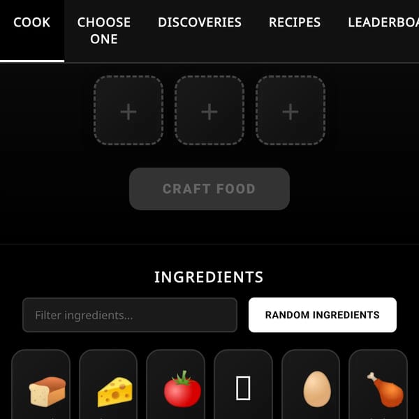 🍔 Infinity Food Crafter (REMIXED) 🍕 (MORE INGREDIENTS + CHOOSE ONE SPOT)