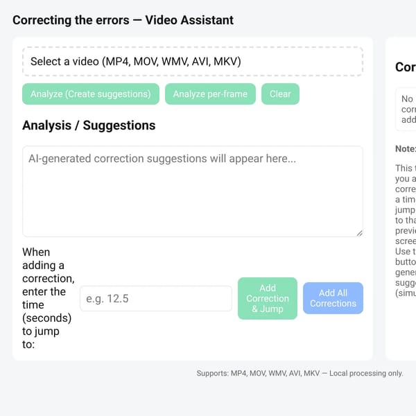 Video Error Correction analysis