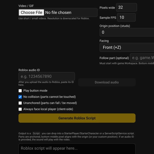 Put videos into roblox!