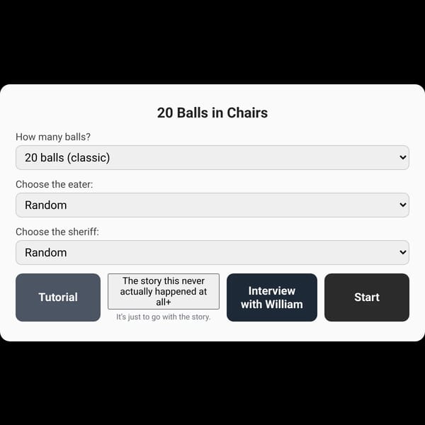 20 Balls in Chairs