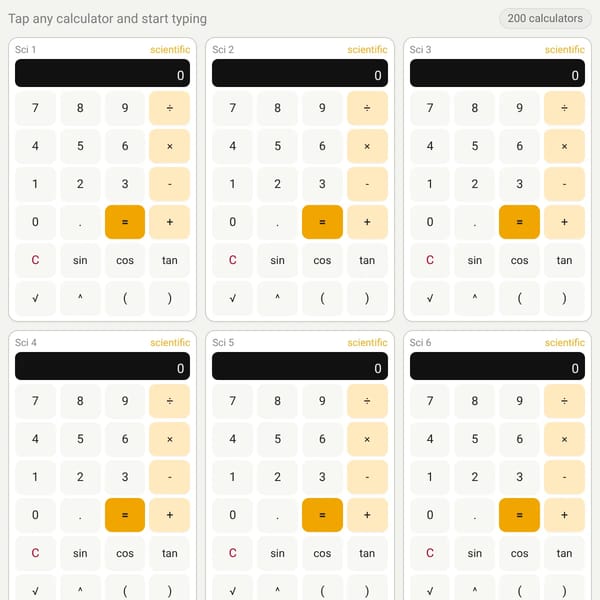 200 Calculators