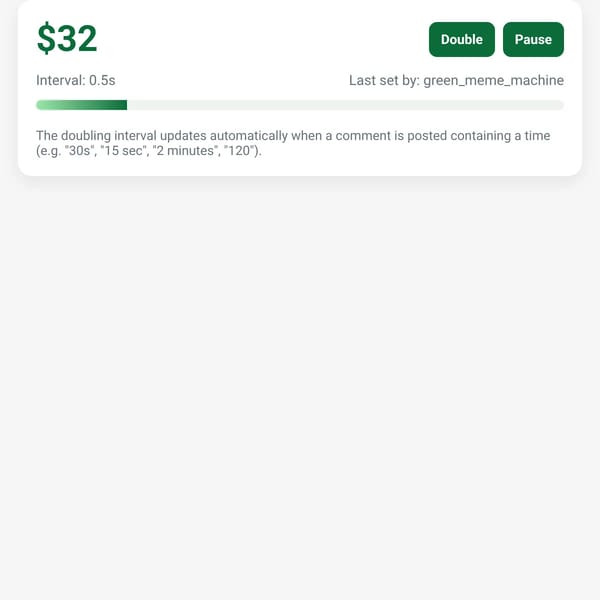 Doubling Dollar · Live Interval from Comments