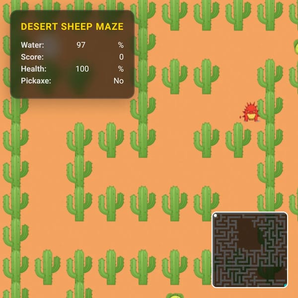 Desert Sheep Maze Saga - WebSim 2D Game