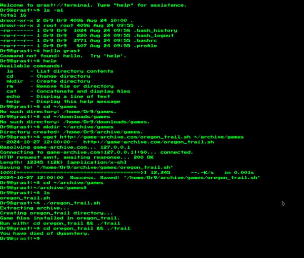 GRAST: 1980s Dial-up BBS Simulation