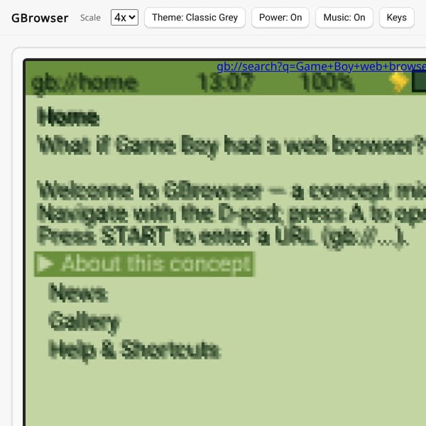 Game Boy Web Browser - Concept