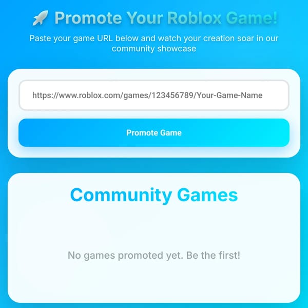 Roblox Game Promoter