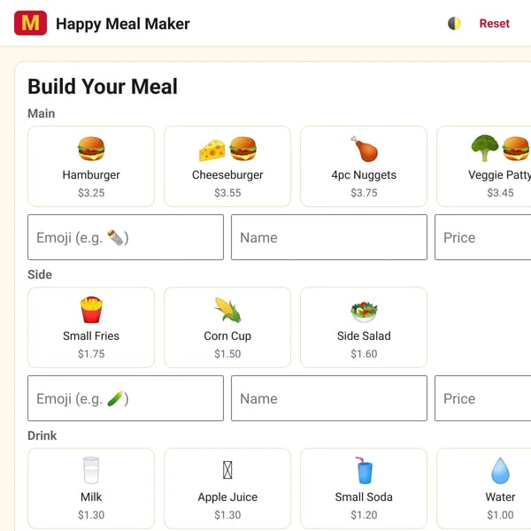 AI Happy Meal Maker but real receipt printer