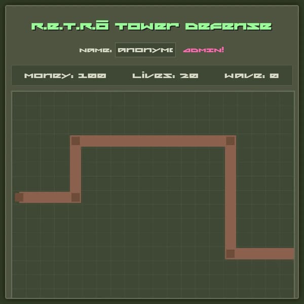 R.E.T.R.O tower defence (m/c controls) except everyone has admin