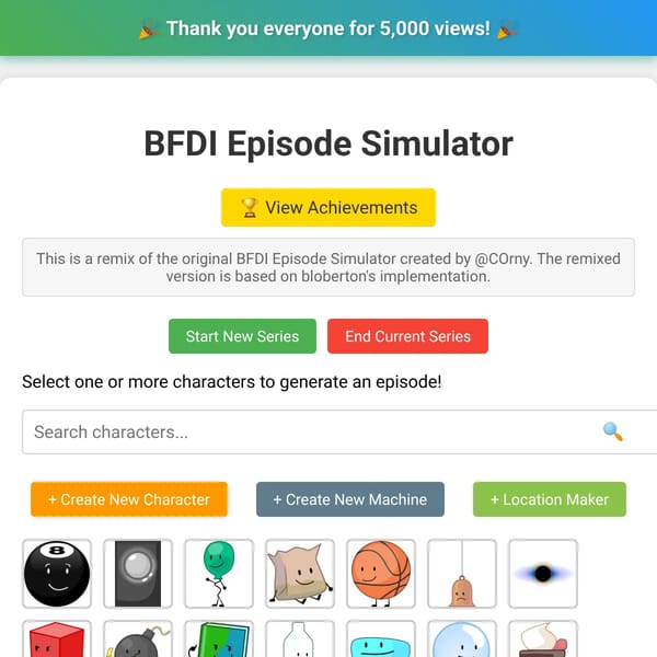 BFDI Episode Simulator