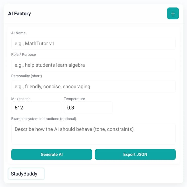 AI Factory — generate AIs