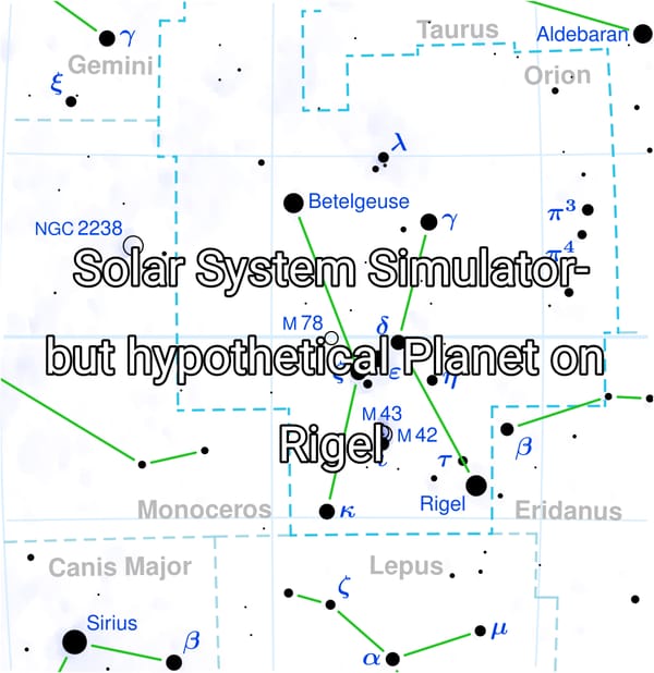 Solar System Simulator- but hypothetical Planet on Rigel