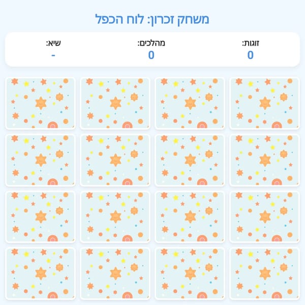 משחק זכרון: לוח הכפל