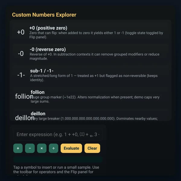 Custom Numbers Explorer