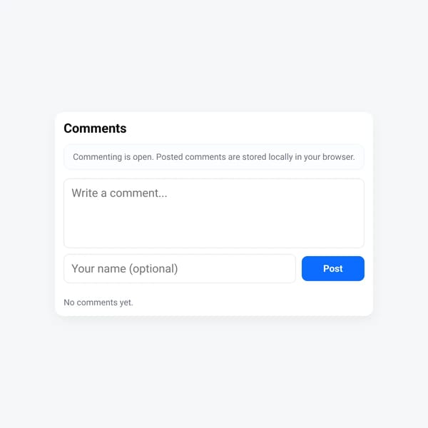 Comments (since Jan 1st)
