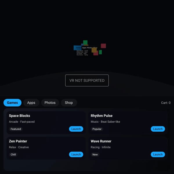 VR Oculus Menu
