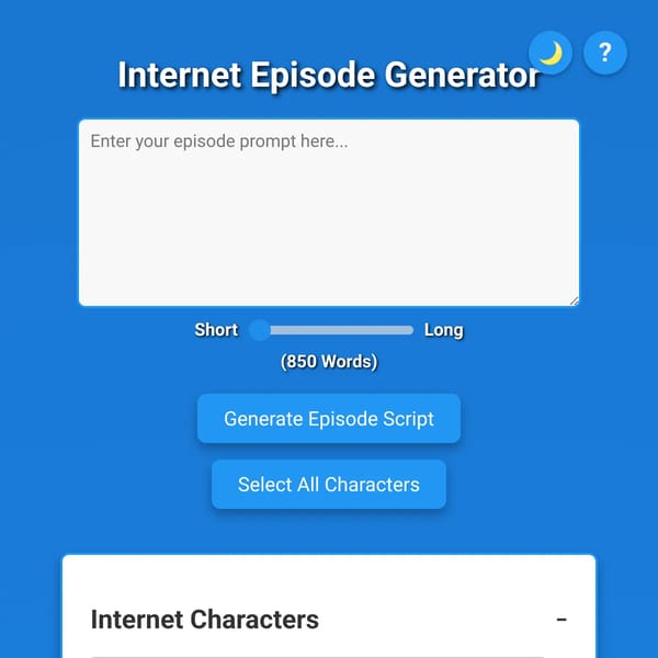 Internet Episode Generator
