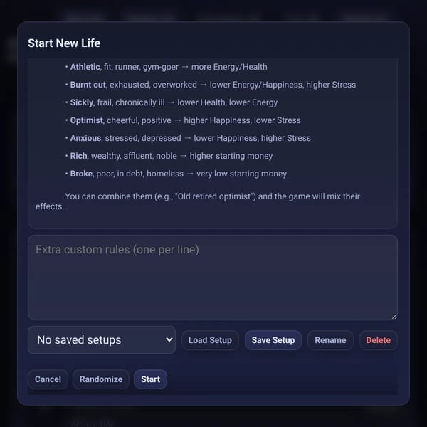 Ai Lifesim - Replenished!