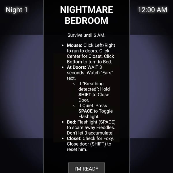 Nightmare: The Bedroom (FNAF 4 Clone)