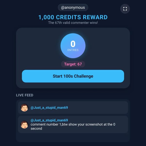 The 67th Commenter Challenge