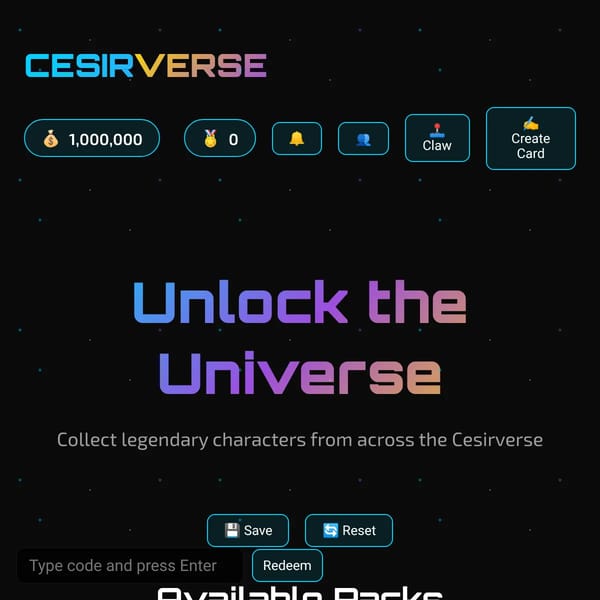Cesirverse MOAR cards- Collect MORE universes.