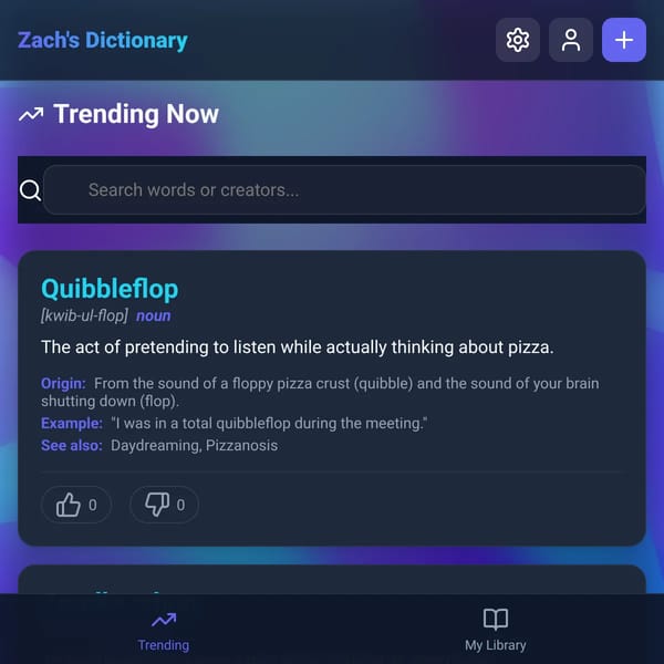 Zach's Totally Cool Dictionary