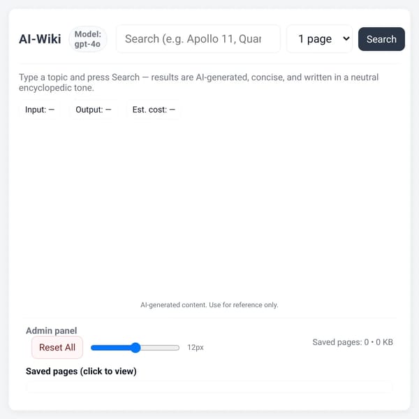 AI-Generated Wikipedia