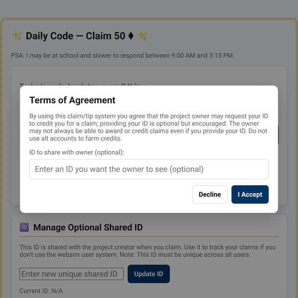 Daily Code Donation Game