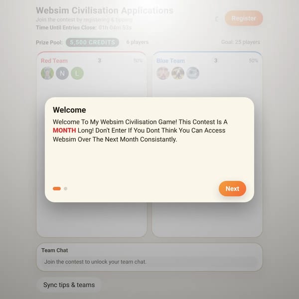Websim Civilisation Applications!