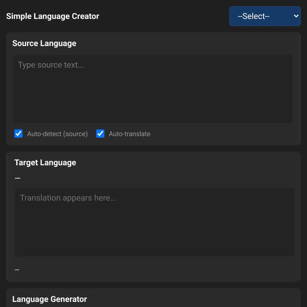 Simple Language Creator