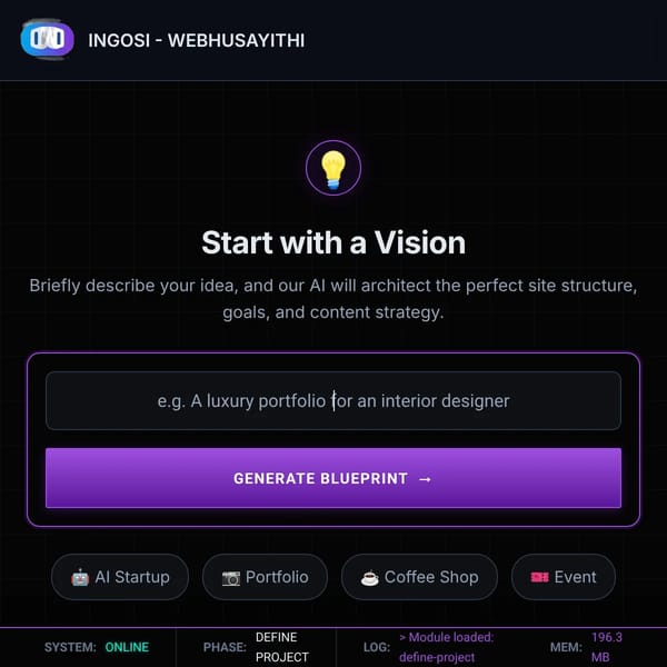 INGOSI - WEBHUSAYITHI | AI Website Builder