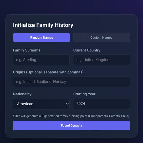 Custom Family Simulator