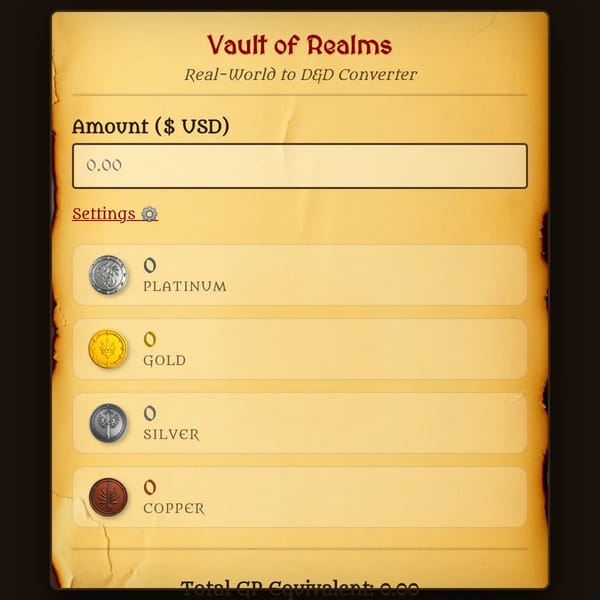 D&D Currency Converter