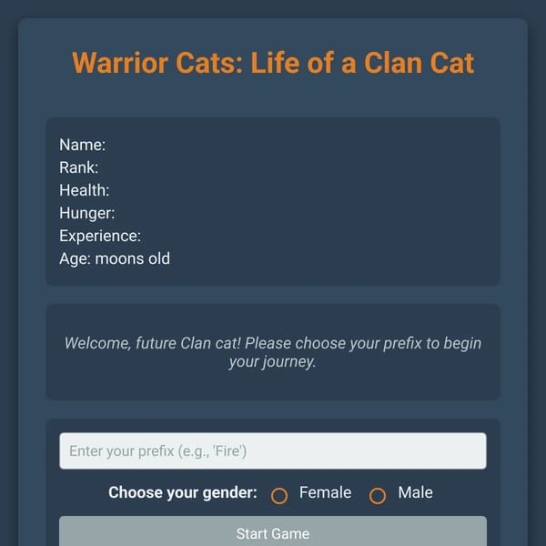 Warrior cats:Life of a Clan cat