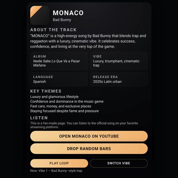 Bad Bunny – MONACO (Fan Page)