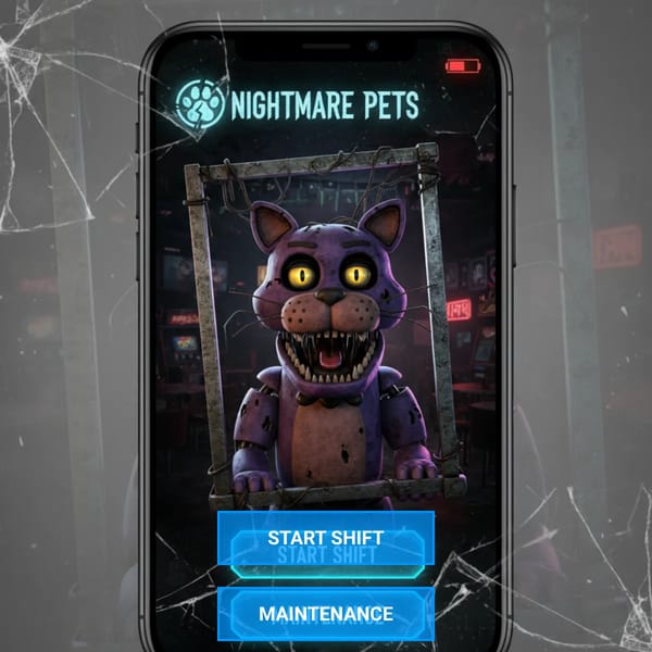 FNAF STYLE ANIMATRONIC CAT 3D UI MOBILE