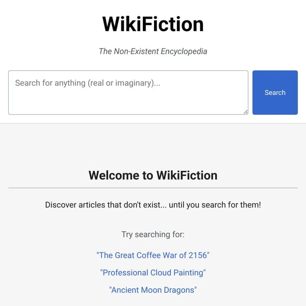WikiFiction - The Non-Existent Encyclopedia