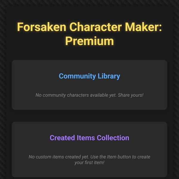 Forsaken Character Maker: Premium modded