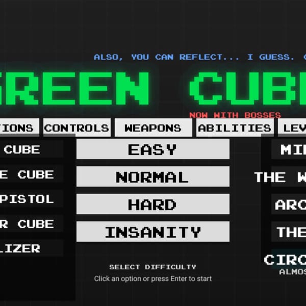 GREEN CUBE WITH BOSSES