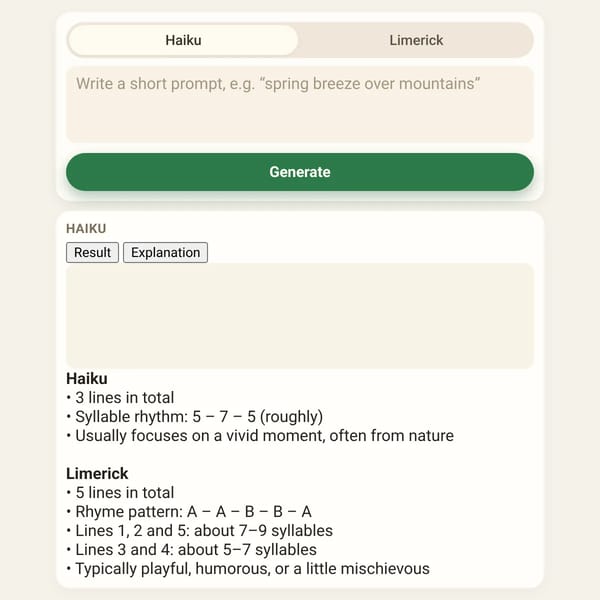 Haiku & Limerick Generator