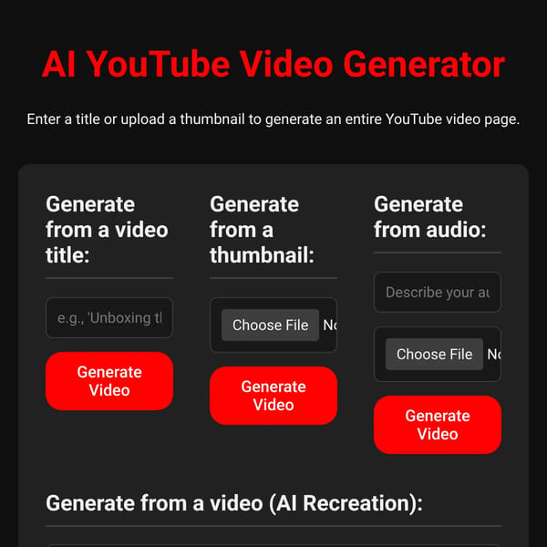AI YouTube Video Generator