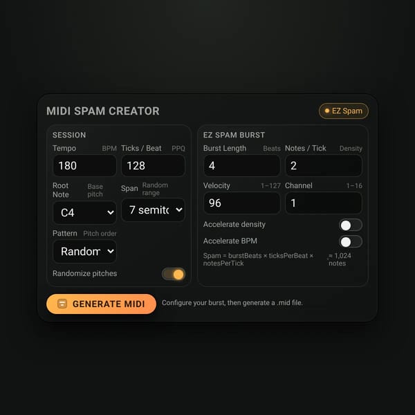 MIDI Spam Creator