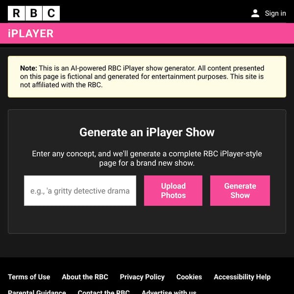 RBC iPlayer Show Generator