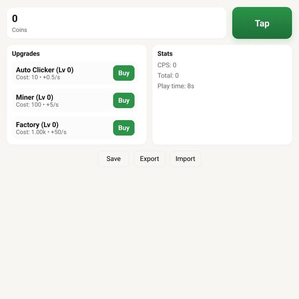 The sloppiest incremental game