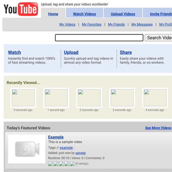 Youtube 2005 but Can Comment anyfing