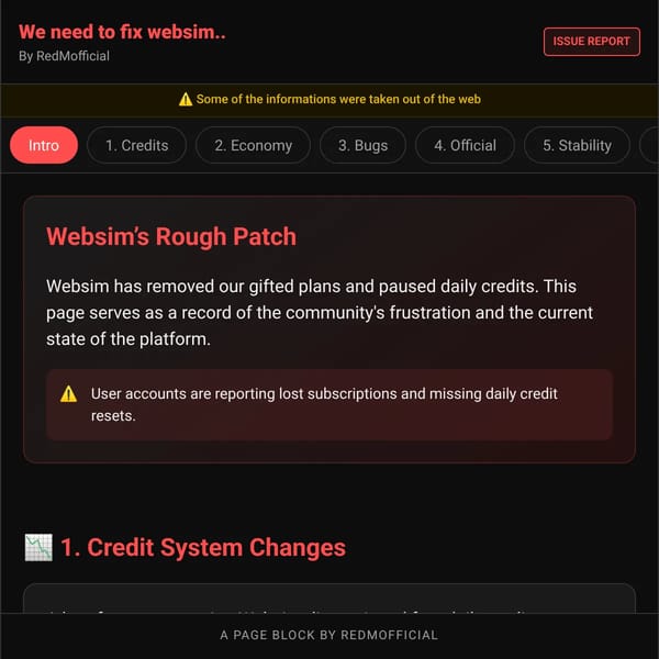 We need to fix websim..