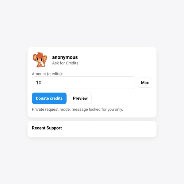 Ask for Credits