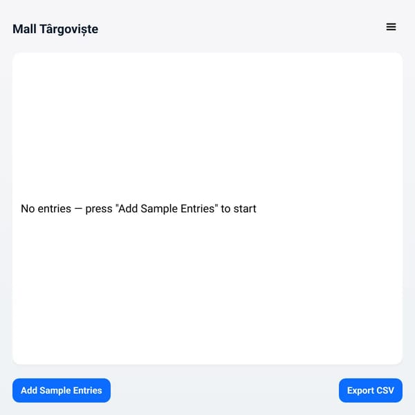 Mall Târgoviște — Entries